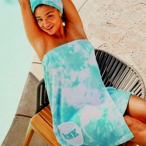 Nip vs pink towel wrap with logo and pocket